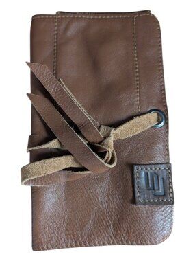 Genuine Leather Tie-Closure Craft Tool Organizer Travel Accessory Holder